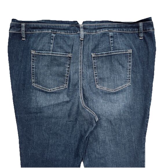 Maurices Mid Fit Mid Rise Crop Jeans Plus 24W (46x20) Dark Blue Button Fly Women - Picture 9 of 10